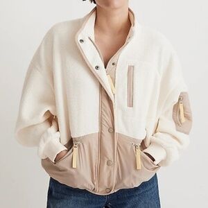 Madewell. NWT! Lighter Weight Sherpa Snap Front Jacket.